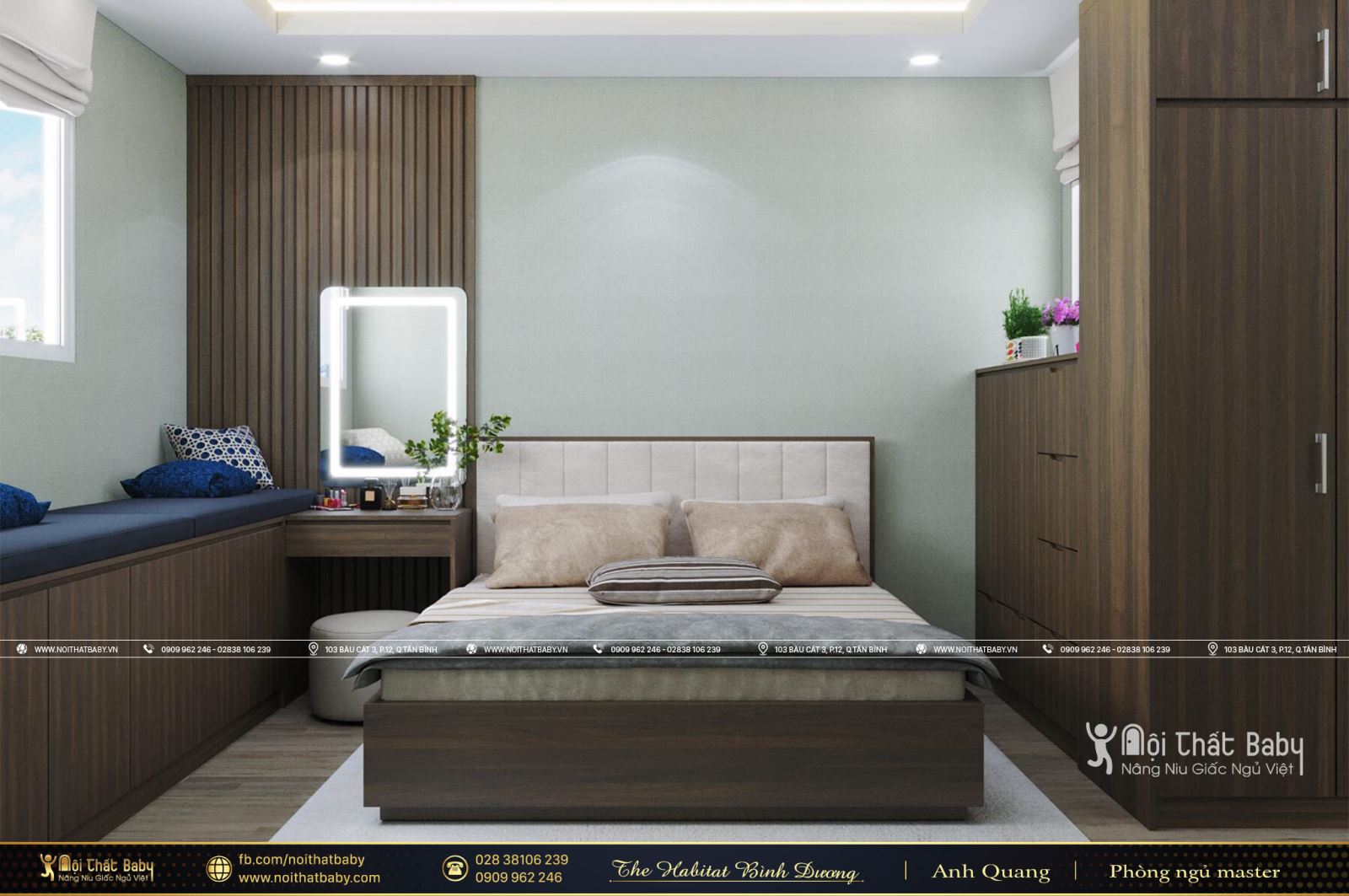 Thiết kế nội thất chung cư đẹp căn The Habitat Bình Dương 84m2 mang đậm phong cách hiện đại